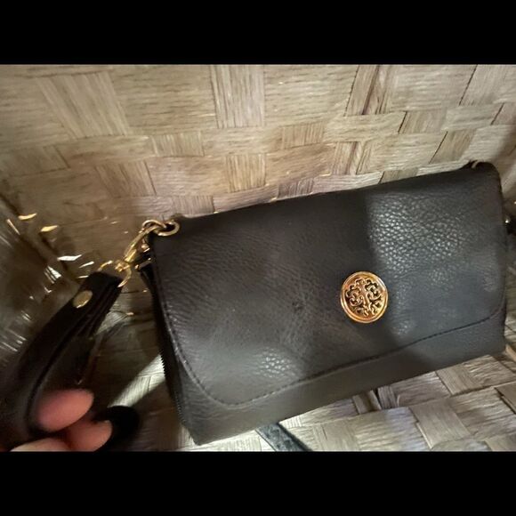 Black Leather Wallet Crossbody - Picture 2 of 7
